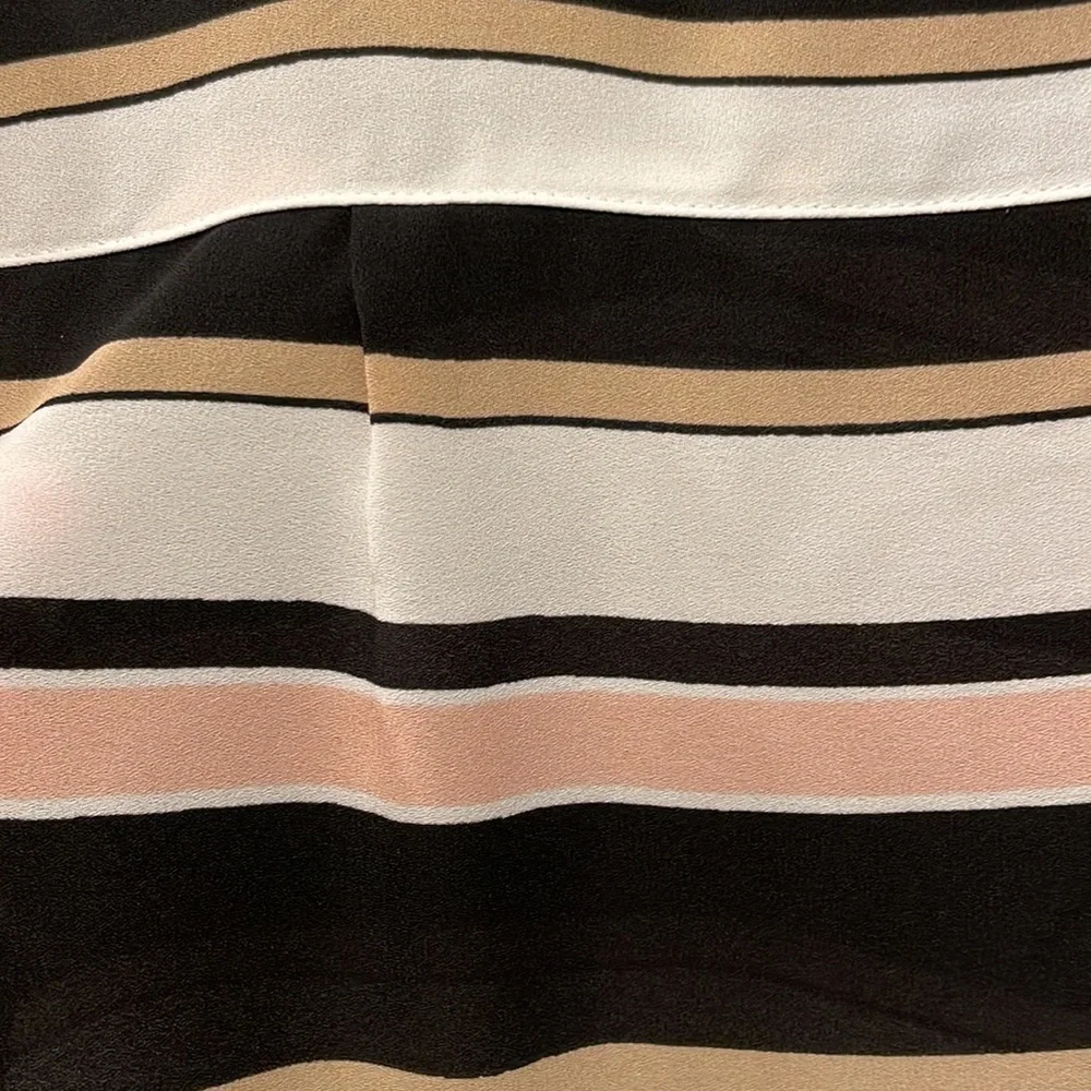 Ann Taylor Factory Women’s sleeveless black/cream/pink/tan striped top Size XS